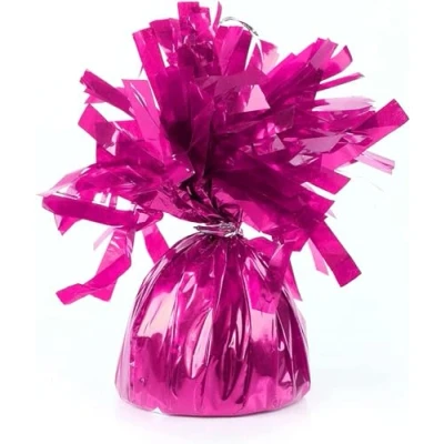 Image of Foil Balloon Weight for Helium Balloons in Hot Pink 1x 160g Heavy Birthday Party Wedding Celebration Décor with Tassles