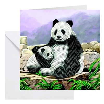 Image of CRYSTAL ART CCK A44: Panda Card Kit