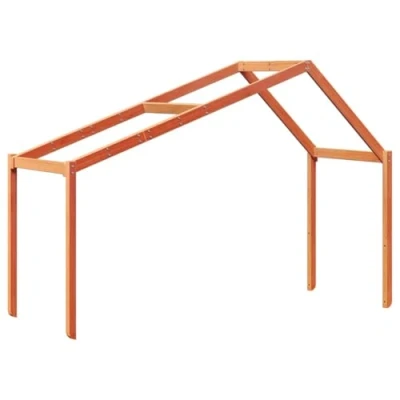 Image of vidaXL Kids&#039; Bed Roof Canopy Wax Brown/Solid Pine Wood 213x85.5x144.5 cm Bedroom Indoor Playground