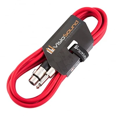 Image of Female XLR to 6.35mm 1/4&quot; Mono Jack Lead/Microphone/Signal Cable / 6 Colours 3m Red