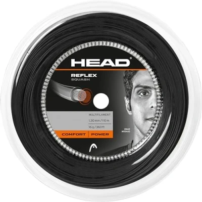 Image of HEAD Reflex 16 1.30mm Squash 110M Reel, Black 20
