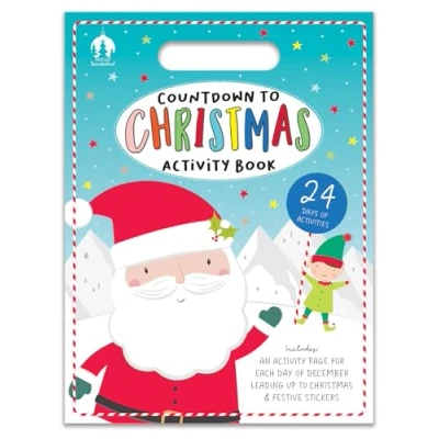 Image of Countdown to Christmas Activity Book for Kids Advent Calendar Puzzle &amp; Game Pack with Stickers Daily Festive Activities Children