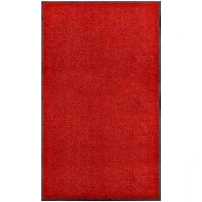 Image of vidaXL Doormat Washable Red 90x150 cm