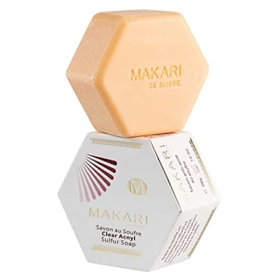 Image of Makari Classic Sulfur Soap 7.0 oz Acne Fighting Bar for Face &amp; Body Moisturizing Cleanser Combats Blemishes, Clogged Pores, Oiliness Irritation