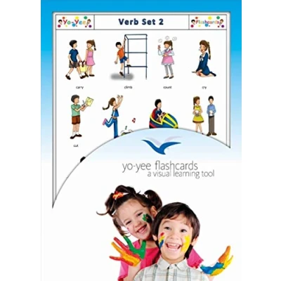 Image of Yo Yee Flashcards Action Words and Verbs Flash Cards Set 2 English Vocabulary Picture for Toddlers, Kids, Children Adults