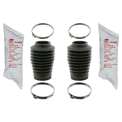 Image of 90188878, 90188878SK, 90398968, 90398968SK Bellow, steering FEBI BILSTEIN 14402 Rubber Front Axle Left, Right with grease clamps