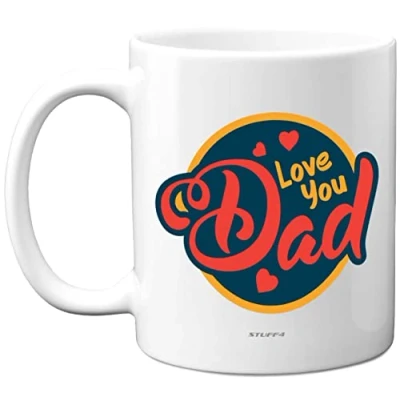 Image of Fathers Day Mug Gifts Love You Dad Birthday Present from Son Daughter, Christmas Daddy Mug, Secret Santa Gift, 11oz Ceramic Dishwasher Safe Coffee Mugs Cup