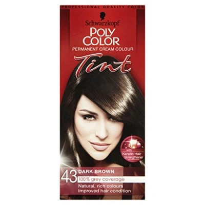 Image of Schwarzkopf Poly Colour Tint 43 Dark Brown Pack of 3