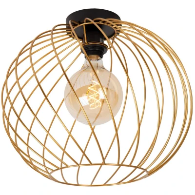 Image of Danza Classic Flush Ceiling Light Ø 40cm 1xE27 Matt Gold, Brass