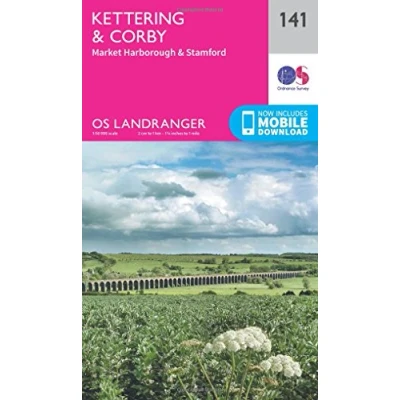 Image of Landranger 141 Kettering &amp; Corby Map With Digital Version