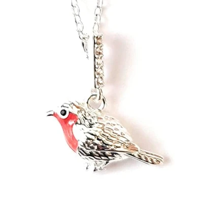 Image of equilibrium Robins Appear Silver Plated Pendant Necklace
