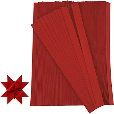 Image of Creativ Company 20932 500 Piece Paper Star Strips, Red