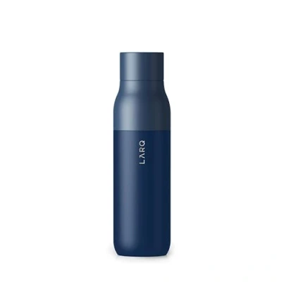 Image of LARQ Bottle Twist Top 17oz Insulated Stainless Steel Water BPA Free Reusable for Camping, Office, and Travel Keep Drinks Cold Hot, Monaco Blue
