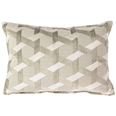 Image of Paoletti Delano Polyester Filled Cushion, Ivory/Taupe, 40 x 60cm