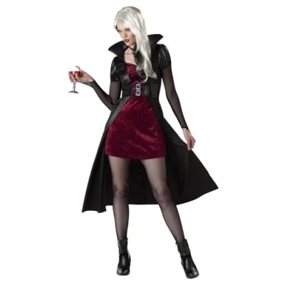 Image of California Costumes Women&#039;s Blood Thirsty Beauty Adult Sized Costume, Black/Burgundy, M UK