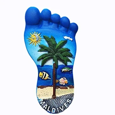 Image of 3D Footprint shape Maldives fridge magnet souvenir gift,Home &amp; kitchen decoration magnetic sticker refrigerator