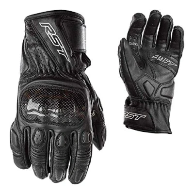 Image of RST 2123 Stunt III CE Men&#039;s Short Sports Leather Motorcycle Gloves Black L