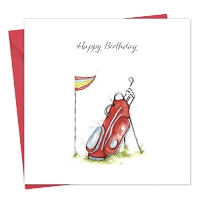 Image of Twizler Golf Birthday Card for Men or Women Golfer Happy Him Her