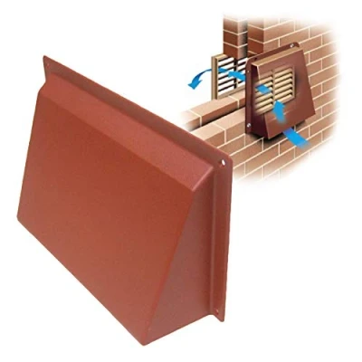 Image of Timloc Terracotta Hooded Cowl 9&quot; x 6&quot; Vent Cover for Air Bricks Grilles Extractors
