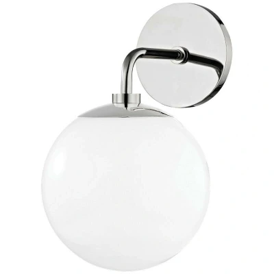 Image of Stella 1 Light Wall Sconce Polished Nickel, Glass