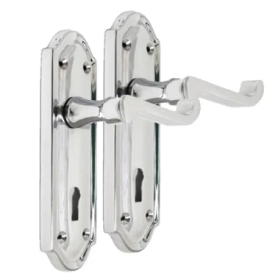 Image of Chrome Internal Door Handles Sets with Sash Lock,Chrome Handle Set for Doors,Door in (1 Pair Lock Handles)
