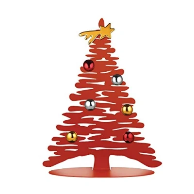 Image of Alessi BM06/30 R Christmas Ornament, steel coloured with epoxy resin,porcelain, red, One size