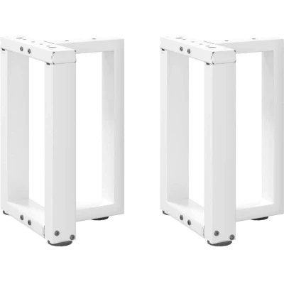 Image of vidaXL Coffee Table Legs T Shaped 2 pcs White 38x25x(42 43) cm Steel