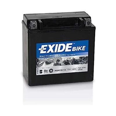 Image of Exide AGM12 12 AGM Ready Motorcycle Starter Battery V Ah 200 A