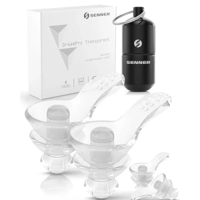 Image of Senner ® DreamPro Earplugs for Peaceful Sleep Ideal Hearing Protection in Noisy Environments and Side Sleepers Anti Snore Ear Plugs Hypoallergenic, Contains 2 Sizes, Aluminum Container