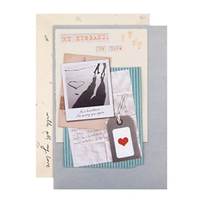 Image of Hallmark Birthday Card for Husband Contemporary Collaged Design