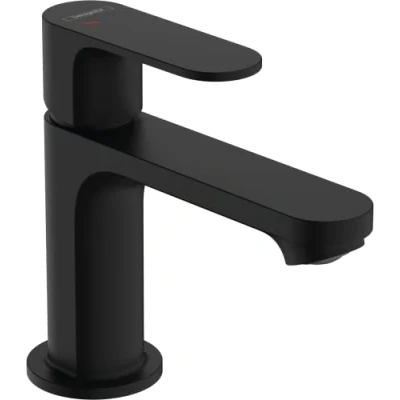 Image of Hansgrohe Rebris S Basin Mixer Tap 80 Energy Saving with Pop Up Waste Set, Matt Black, 72513670
