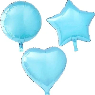 Image of Light Blue Round Foil Balloon, 45cm