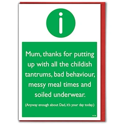 Image of Brainbox Candy Funny Mother&#039;s Day/Birthday Card &#039;Enough About Dad&#039; Perfect Hilarious Joke Insult Your Dad and Buy Her A Mothers Gift