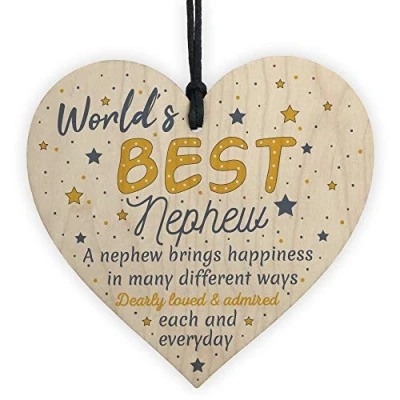 Image of RED OCEAN Best Nephew Birthday Christening Auntie Uncle Gifts Family Plaque Keepsake