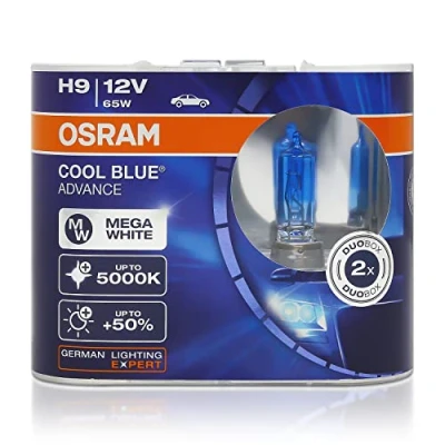 Image of OSRAM H9 12V 65W 5000K 62213CBA Cool Blue Advance Auto Lamps Halogen Headlight 2X