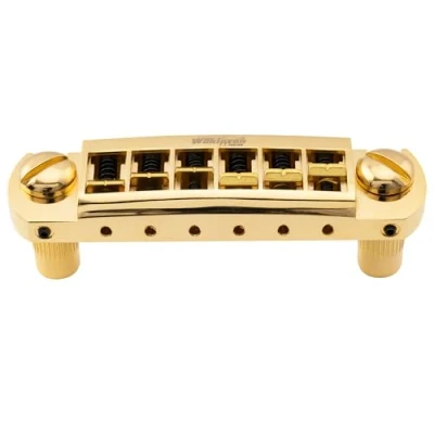 Image of Wilkinson WOGT3 52mm(2 3/64 inch) Pigtail Style Wraparound Bridge for USA Epiphone Les Paul Junior SG Electric Guitar, Gold