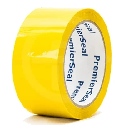 Image of Edenpack Coloured Packing Tapes Low Noise Adhesive Colour Code Packaging Parcels Boxes Strong Seal Acrylic Tape (Yellow)