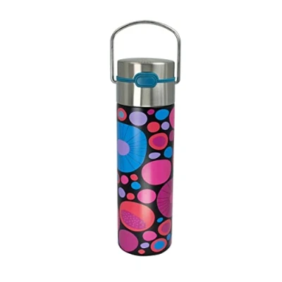 Image of Eigenart Leeza Cheerful 11021 Double Walled Thermal Water Bottle Made of Stainless Steel with Sports Cap and Strainer, BPA Free, 500 ml
