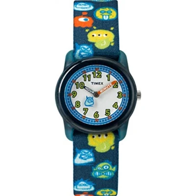 Image of Timex Boys TW7C25800 Time Machines Black/Monsters Elastic Fabric Strap Watch