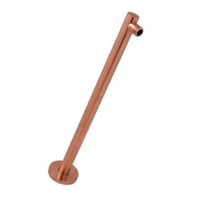 Image of Milano Otto Wall Mounted Round Fixed Shower Head Arm Brushed Copper