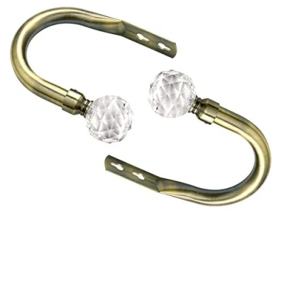 Image of viceroy bedding Crystal Ball Pair of Matching Holdback to Stunning Curtain Poles. (Antique Brass, Holdback)