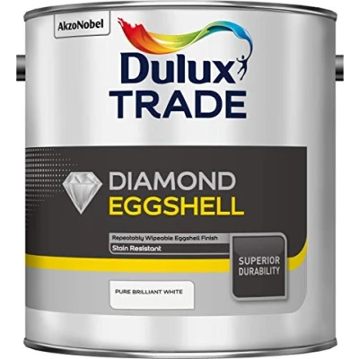 Image of Dulux Trade Diamond Quick Dry Eggshell Pure Brilliant White 2.5L, (5082319) by