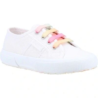 Image of Superga 2750 Shaded Lace Childrens Unisex Summer White Size UK 11 Kids