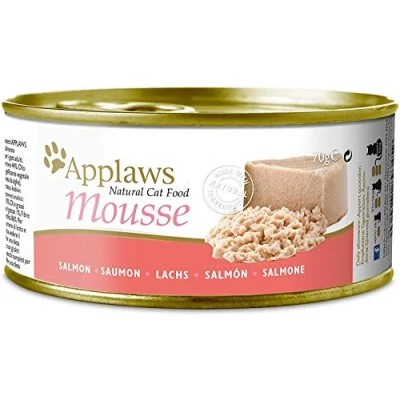 Image of Applaws Natural Wet Cat Food Mousse with Salmon in 70g Tin (Pack of 24)