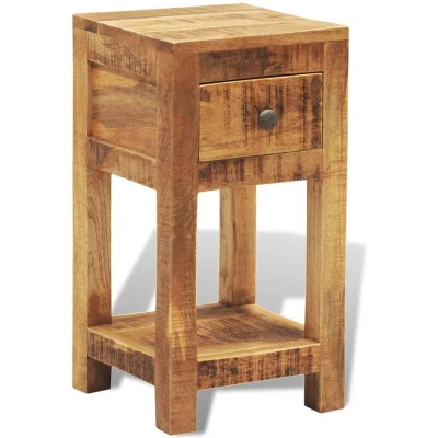 Image of vidaXL Nightstand with 1 Drawer Solid Mango Wood