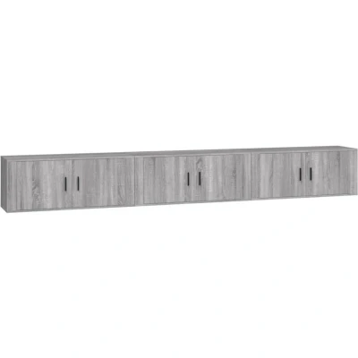 Image of vidaXL Wall mounted TV Cabinets 3 pcs Grey Sonoma 100x34.5x40 cm