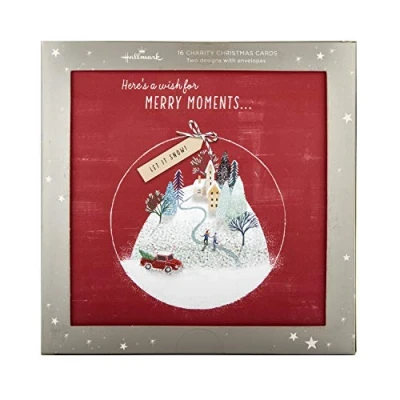 Image of Hallmark Charity Christmas Cards 16 in 2 Contemporary Snowy Scenes Designs