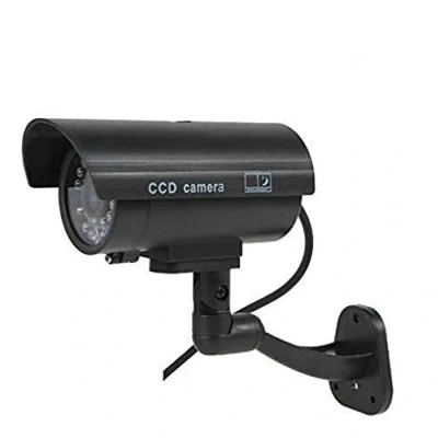Image of BW Dummy CCTV Camera Fake Outdoor Indoor Weatherproof Surveillance Security Flashing Red LED Light