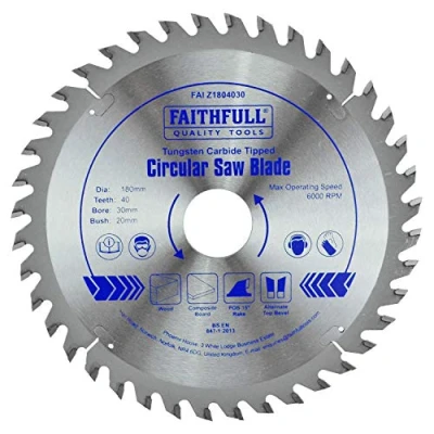Image of Faithfull FAIZ1804030 TCT Circular Saw Blade 180 mm x 30 Core 40 Teeth