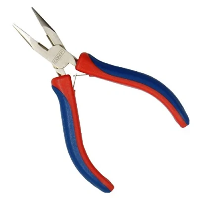 Image of CON:P CPT187087 2C Handles Electrician&#039;s Flat Taper Nose Pliers, Silver/Blue/Red, 120 mm